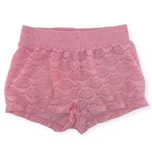 More Than Magic Girl’s Pink Pull-On Scallop Crochet Swim Cover Up Shorts 6/6X